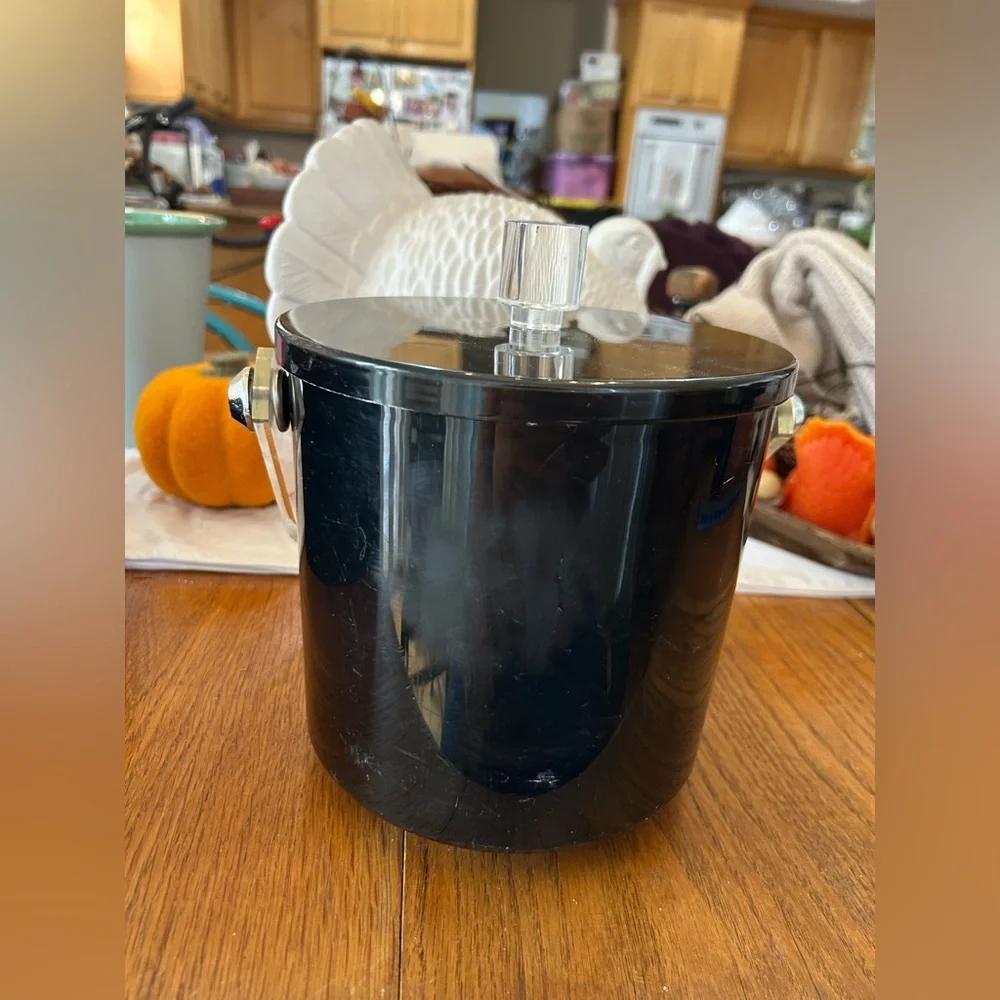 STYSON ART PRODUCT Vintage Mid Century Modern Lucite Smoke Colored Ice Bucket
